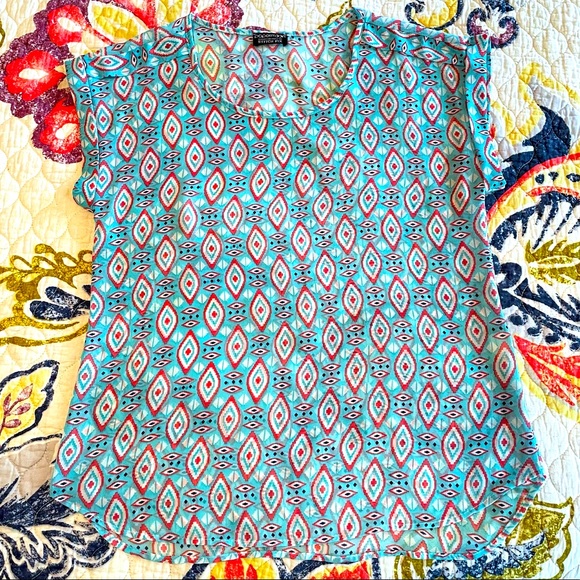 🎉HP🎉 Papermoon Pink & Blue Western Patterned Top - Picture 9 of 10